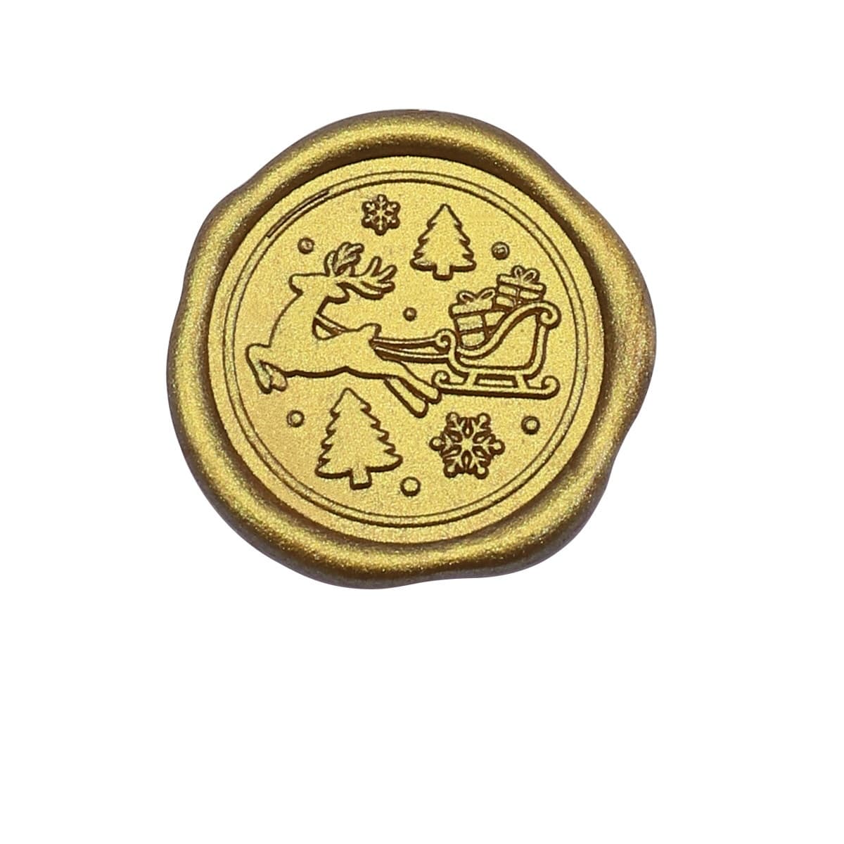 Color Flying Snow Reindeer Treasure Gold