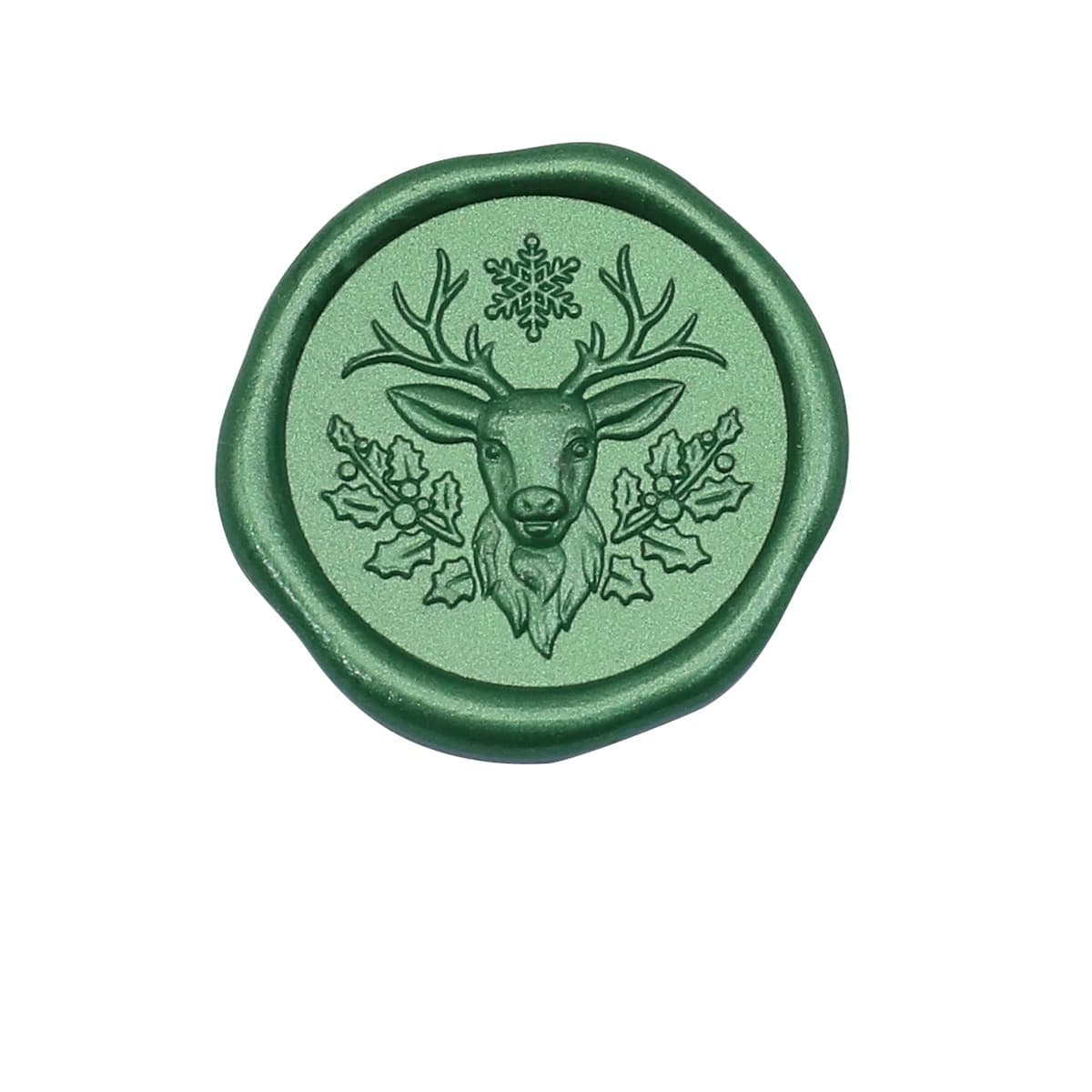 Color Snowflake Reindeer Pine Green